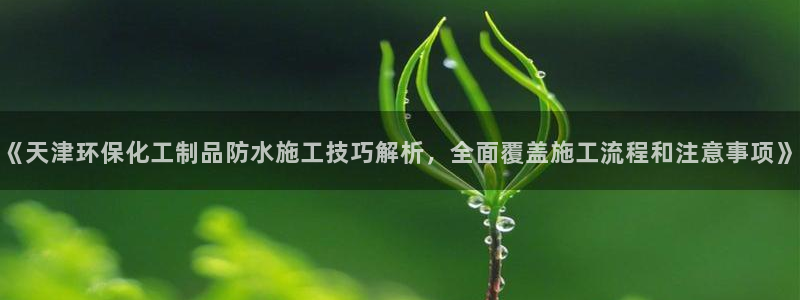 亿万先生手游下载安装：《天津环保化工制品防水施工技巧解析，全面覆盖施工流程和注意事项》