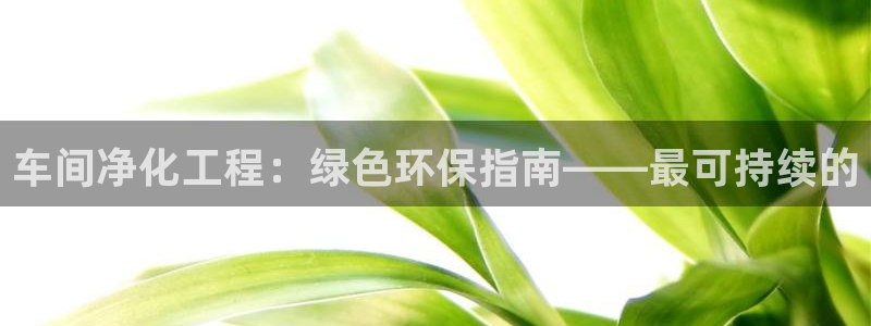 亿万客户端：车间净化工程：绿色环保指南——最可持续的